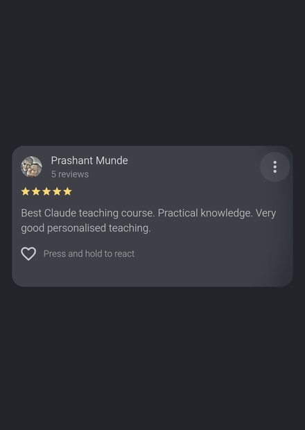 Google review by Prashant Munde for Pre Tutorials - 5 stars