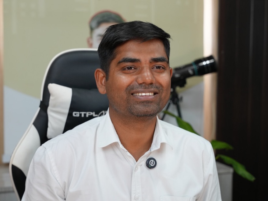Ravi Verma, founder of Pre Tutorials, in his Lucknow office