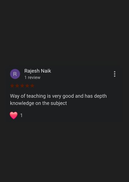 Google review by Rajesh Naik for Pre Tutorials - 5 stars