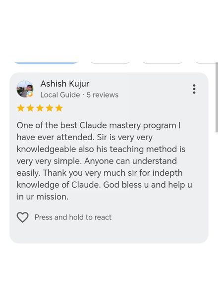 Google review by Ashish Kujur for Pre Tutorials - 5 stars