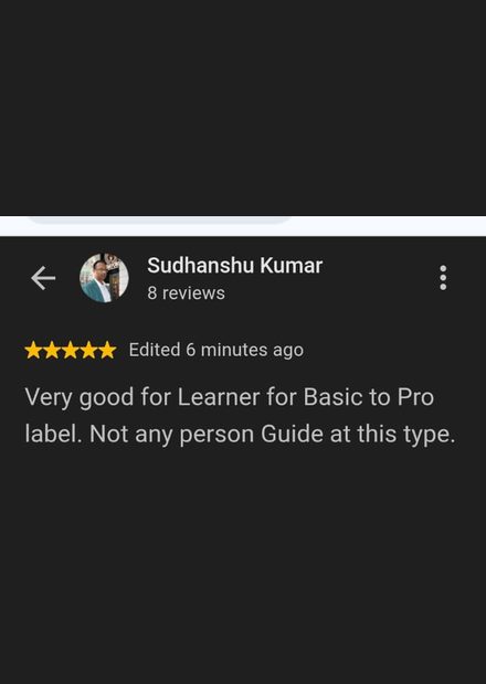 Google review by Sudhanshu Kumar for Pre Tutorials - 5 stars
